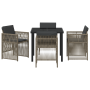 Conjunto de Comedor de Jardín de 5 Piezas con Cojines Gris Ratán de , Mesas de jardín - Ref: Foro24-3380653, Precio: 262,74 €...