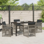 Juego de Comedor Jardín de 5 Piezas con Cojines Gris Ratan Poliéster de , Mesas de jardín - Ref: Foro24-3380654, Precio: 282,...