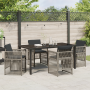 Conjunto de Comedor de Jardín de 5 Piezas con Cojines Gris de Ratan Poliéster de , Mesas de jardín - Ref: Foro24-3380655, Pre...