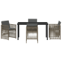Juego de Comedor Jardín de 5 Piezas con Cojines Gris Ratan Poliéster de , Mesas de jardín - Ref: Foro24-3380654, Precio: 282,...