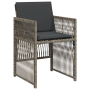 Conjunto de Comedor de Jardín de 5 Piezas con Cojines Gris de Ratan Poliéster de , Mesas de jardín - Ref: Foro24-3380655, Pre...