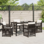 Conjunto de Comedor de Jardín de 5 Piezas con Cojines Ratán Marrón de , Mesas de jardín - Ref: Foro24-3380658, Precio: 282,39...
