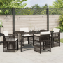 Comedor de Jardín de 5 Piezas con Cojines Marrón de Ratan Sintético de , Mesas de jardín - Ref: Foro24-3380659, Precio: 296,6...