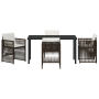 Conjunto de Comedor de Jardín de 5 Piezas con Cojines Ratán Marrón de , Mesas de jardín - Ref: Foro24-3380658, Precio: 282,39...