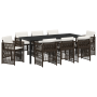 Set de Comedor de Jardín de 9 Piezas con Cojines de Ratán Marrón | Foro24.es | Tu tienda online para hogar, jardín y más Foro24.es