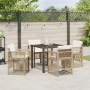 Juego de Comedor de Jardín de 5 Piezas con Cojines Beige Ratán de Polietileno | Foro24.es | Tu tienda online para hogar, jardín y más Foro24.es