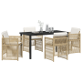 Juego de Comedor de Jardín de 5 Piezas con Cojines de Ratán Poliéster Beige | Foro24.es | Tu tienda online para hogar, jardín y más Foro24.es