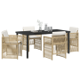 Juego de Comedor de Jardín de 5 Piezas con Cojines Beige de Ratán Polihuleado | Foro24.es | Tu tienda online para hogar, jardín y más Foro24.es