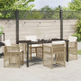Juego de Comedor de Jardín de 5 Piezas con Cojines Beige de Ratán Polihuleado | Foro24.es | Tu tienda online para hogar, jardín y más Foro24.es