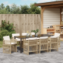 Juego de Comedor de Jardín de 9 Piezas con Cojines Beige de Poliratán de , Mesas de jardín - Ref: Foro24-3380664, Precio: 491...