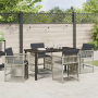 Conjunto de Comedor de Jardín de 5 Piezas con Cojines Gris Claro de Ratán Sintético de , Mesas de jardín - Ref: Foro24-338066...