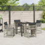 Conjunto de Comedor de Jardín de 5 Piezas con Cojines Gris Claro Ratán Sintético de , Mesas de jardín - Ref: Foro24-3380665, ...