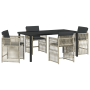 Juego de Comedor de Jardín de 5 Piezas con Cojines Gris Claro Ratán Poliéster de , Mesas de jardín - Ref: Foro24-3380667, Pre...