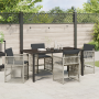 Juego de Comedor de Jardín de 5 Piezas con Cojines Gris Claro Ratán Poliéster de , Mesas de jardín - Ref: Foro24-3380667, Pre...