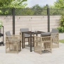 Juego de Comedor de Jardín de 5 Piezas con Cojines Beige de Ratán de , Mesas de jardín - Ref: Foro24-3380669, Precio: 262,41 ...