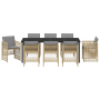 Conjunto de Comedor de Jardín de 9 Piezas con Cojines Beige de Poliratán de , Mesas de jardín - Ref: Foro24-3380672, Precio: ...