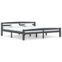 Estructura de cama madera maciza pino gris oscuro 200x200 cm de vidaXL, Camas y somieres - Ref: Foro24-322095, Precio: 121,25...