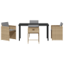 Juego de Comedor de Jardín de 5 Piezas con Cojines Beige Poliratán de , Sillas de jardín - Ref: Foro24-3380710, Precio: 243,8...