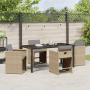 Conjunto de Comedor de Jardín  de 5 Piezas con Cojines Beige de Ratán Poliéster | Foro24.es | Tu tienda online para hogar, jardín y más Foro24.es