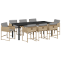 Conjunto de Comedor de Jardín de 9 Piezas con Cojines Beige de Poliratán | Foro24.es | Tu tienda online para hogar, jardín y más Foro24.es