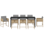 Conjunto de Comedor de Jardín de 9 Piezas con Cojines Beige de Poliratán | Foro24.es | Tu tienda online para hogar, jardín y más Foro24.es