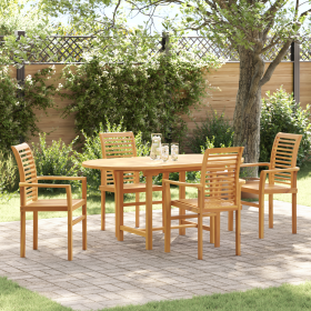 Juego de Comedor de Jardín de 5 Piezas de Madera Maciza de Teak de , Mesas de jardín - Ref: Foro24-3383946, Precio: 568,48 €,...