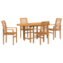 Juego de Comedor de Jardín de 5 Piezas de Madera Maciza de Teak de , Mesas de jardín - Ref: Foro24-3383946, Precio: 568,48 €,...