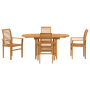 Juego de Comedor de Jardín de 5 Piezas de Madera Maciza de Teak de , Mesas de jardín - Ref: Foro24-3383946, Precio: 568,48 €,...