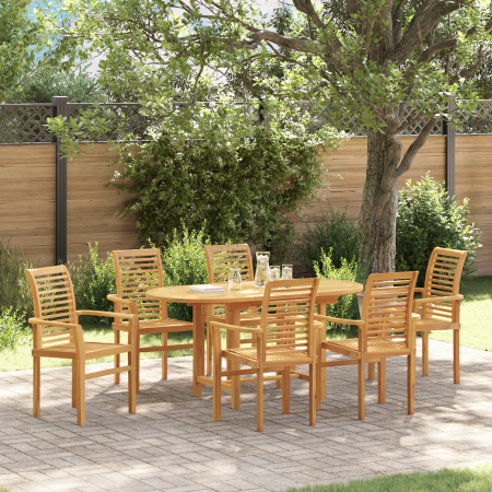 Juego de Comedor de Jardín  de 7 Piezas Madera Maciza Teak | Foro24.es | Tu tienda online para hogar, jardín y más Foro24.es