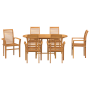 Juego de Comedor de Jardín  de 7 Piezas Madera Maciza Teak | Foro24.es | Tu tienda online para hogar, jardín y más Foro24.es