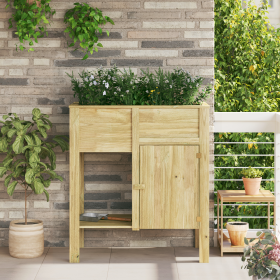 Cama Elevada de Jardín con Almacenamiento 85x46x96 cm Madera Tratada de Pino de , Maceteros y jardineras - Ref: Foro24-338587...