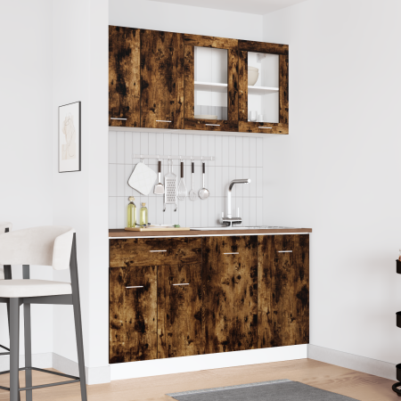Conjunto de 4 gabinetes de cocina de roble ahumado en madera | Foro24.es | Tu tienda online para hogar, jardín y más Foro24.es
