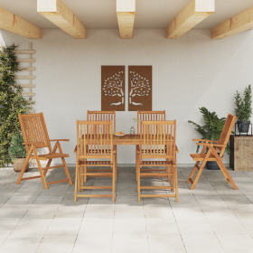 Juego de Comedor de Jardín de 7 Piezas de Madera Maciza de Acacia de , Mesas de jardín - Ref: Foro24-3394735, Precio: 546,36 ...