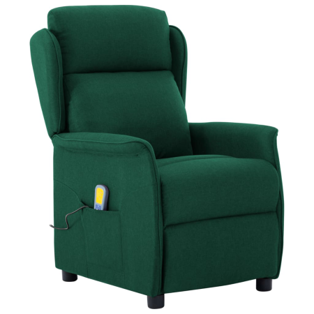 Silla de Masaje Verde Oscuro de Tela de , Sillones de masaje eléctricos - Ref: Foro24-348355, Precio: 229,38 €, Descuento: %
