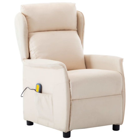 Sillón de Masaje de Tela Crema de , Sillones de masaje eléctricos - Ref: Foro24-348358, Precio: 229,38 €, Descuento: %