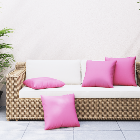 Funda de Almohada 4 pcs Rosa 60x60 cm Tela de , Cojines para sillas y sofás - Ref: Foro24-360423, Precio: 69,80 €, Descuento: %
