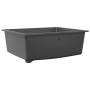 Fregadero de cocina con orificio de desbordamiento en granito gris de , Fregaderos - Ref: Foro24-4012348, Precio: 163,62 €
