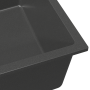 Fregadero de cocina con orificio de desbordamiento en granito gris de , Fregaderos - Ref: Foro24-4012348, Precio: 163,62 €