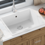 Lavabo de Cocina Blanco Granito con Orificio de Desbordamiento de , Fregaderos - Ref: Foro24-4012350, Precio: 163,62 €