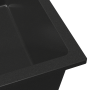 Fregadero de cocina con agujero de desbordamiento en granito negro de , Fregaderos - Ref: Foro24-4012351, Precio: 144,75 €