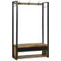 Perchero con Ganchos y Estantes 110x40x185 cm Madera Maciza Rugosa de Mango de , Estantes y estanterías - Ref: Foro24-4015963...