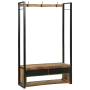Perchero con Ganchos y Estantes 110x40x185 cm Madera Maciza Rugosa de Mango de , Estantes y estanterías - Ref: Foro24-4015963...