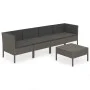 5-teiliges Gartenmöbel-Set und graue synthetische Rattankissen von vidaXL, Gartensets - Ref: Foro24-3094338, Preis: 376,65 €,...