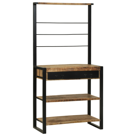 Estante de cocina 80x40x160 cm de madera maciza de mango de , Contenedores para utensilios de cocina - Ref: Foro24-4015989, P...
