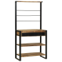Estante de cocina 80x40x160 cm de madera maciza de mango de , Contenedores para utensilios de cocina - Ref: Foro24-4015989, P...