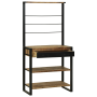 Estante de cocina 80x40x160 cm de madera maciza de mango de , Contenedores para utensilios de cocina - Ref: Foro24-4015989, P...