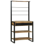Estante de cocina 80x40x160 cm de madera maciza de mango de , Contenedores para utensilios de cocina - Ref: Foro24-4015989, P...