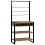 Estante de cocina 80x40x160 cm de madera maciza de mango de , Contenedores para utensilios de cocina - Ref: Foro24-4015989, P...