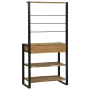 Estante de cocina 80x40x160 cm de madera maciza de mango de , Contenedores para utensilios de cocina - Ref: Foro24-4015989, P...