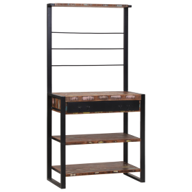 Estante de Cocina Multicolor 80x40x160 cm Madera Sólida Recuperada de , Contenedores para utensilios de cocina - Ref: Foro24-...